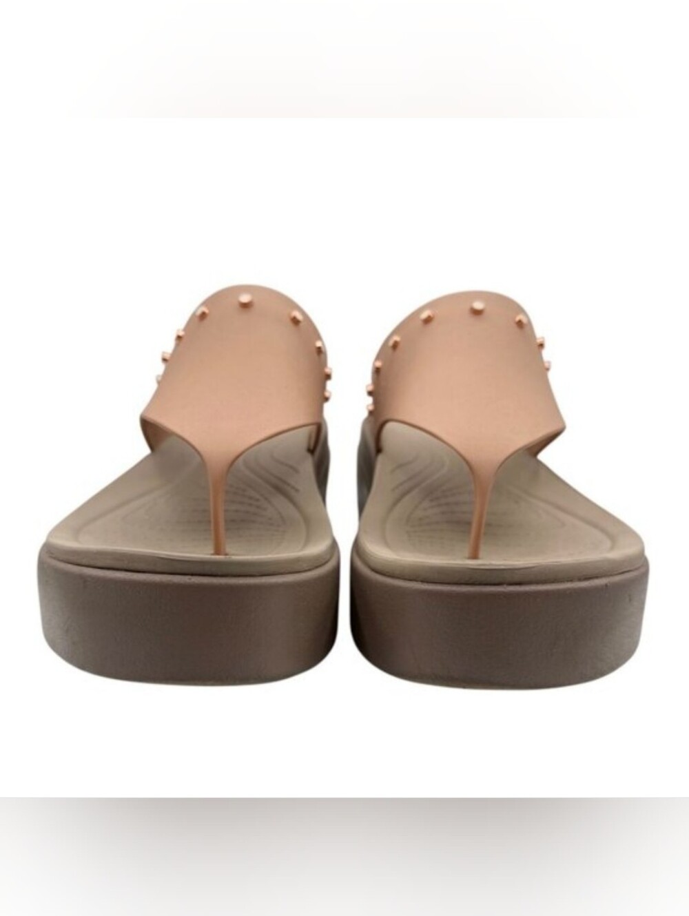 NEW Crocs Brooklyn Studded Flip Flop Sandals - Life Ride - Platform - Size 7 - Picture 4 of 11
